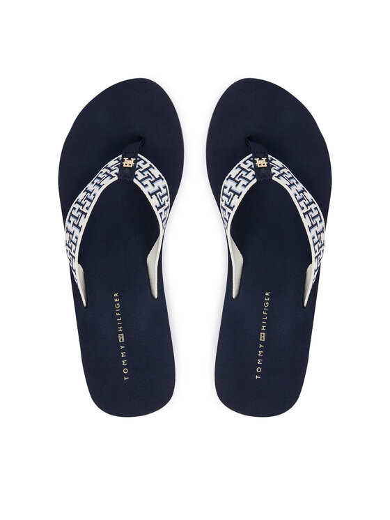 Tommy Hilfiger Σαγιονάρες Tommy Hilfiger Wedge Summer Sandal Mono FW0FW09698 Σκούρο μπλε