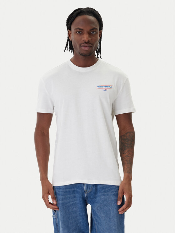 Tommy Jeans Tommy Jeans Camiseta Poster DM0DM22541 Blanco Regular Fit