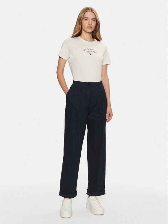Tommy Hilfiger Tommy Hilfiger Póló WW0WW43895 Ekru Regular Fit