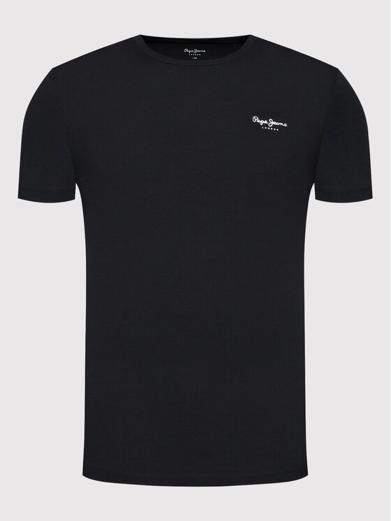 Pepe Jeans Pepe Jeans Футболка Original Basic 3 N PM508212 Чорний Slim Fit
