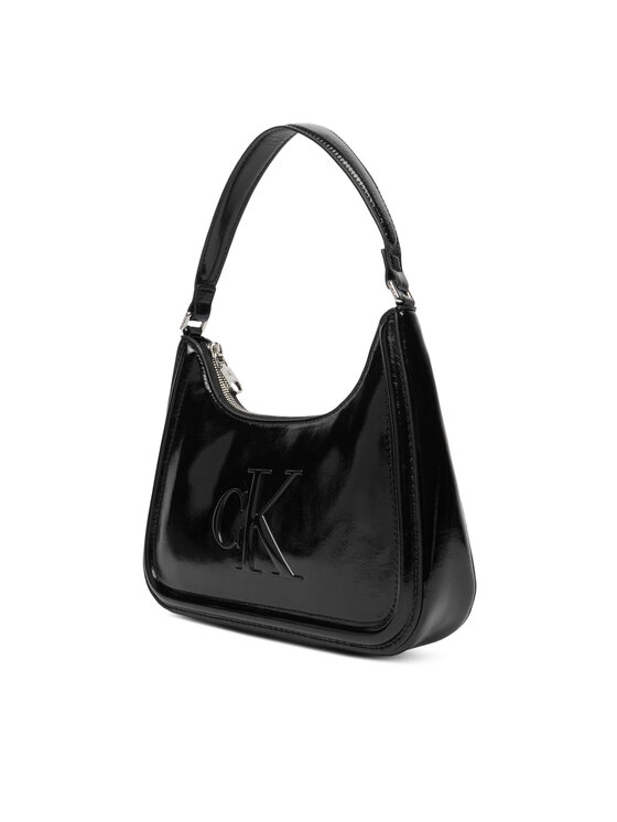 Calvin Klein Kabelka Calvin Klein Bold Ck Metallic Shoulder Bag LV04F3332G Čierna