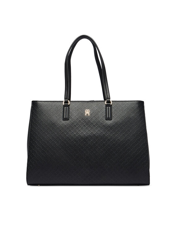 Tommy Hilfiger Torebka Tommy Hilfiger Th Daily Tote Mono AW0AW18417 Czarny