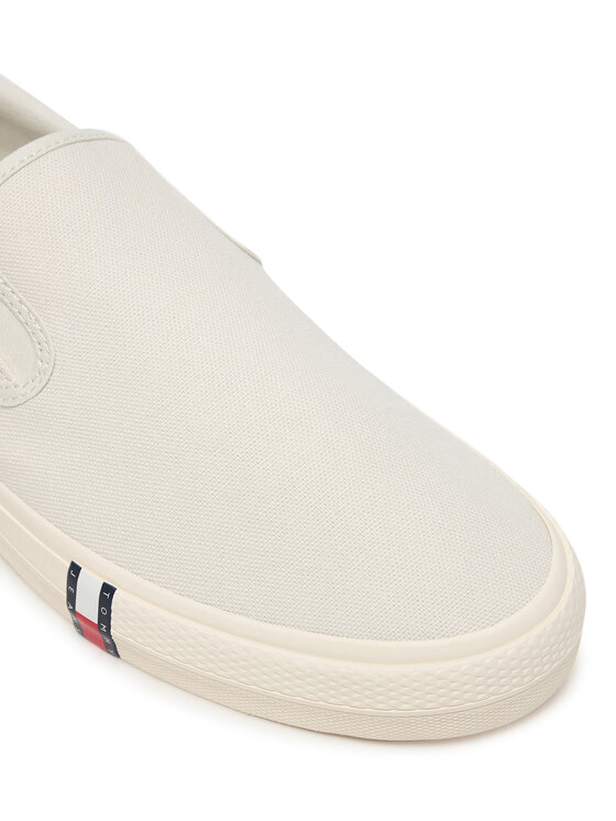 Tommy Jeans Tenis superge Tommy Jeans Archive Vulc. Y2K Slip On EM0EM01675 Bela