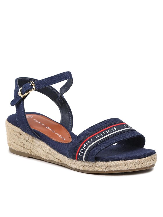 Tommy Hilfiger Espadrilky Tommy Hilfiger Rope Wedge Sandal T3A7-32777-0048 M Tmavomodrá