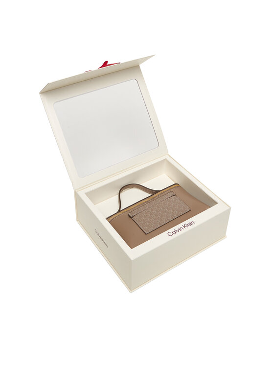 Calvin Klein Pochette per cosmetici Calvin Klein Emblem Aop Beauty Case Giftset LV04F1102G Marrone