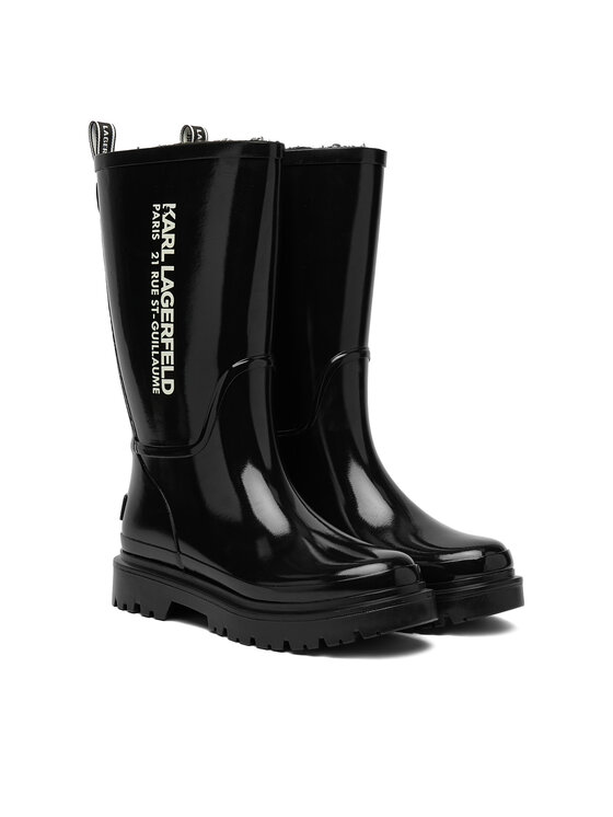 KARL LAGERFELD Gumijasti škornji KARL LAGERFELD KL47180S Črna