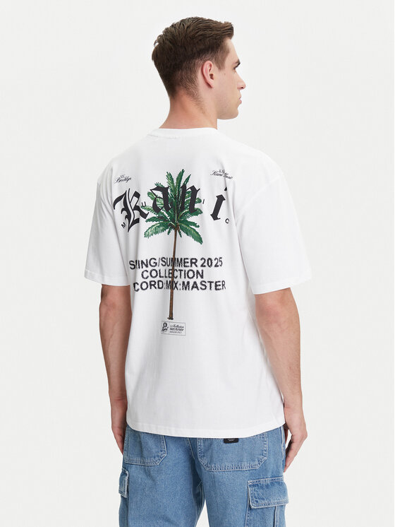 Karl Kani Karl Kani T-shirt Palm Print PD00005330 Bianco Relaxed Fit