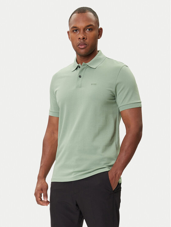 BOSS BOSS Pólóing Pallas 50468362 Zöld Regular Fit
