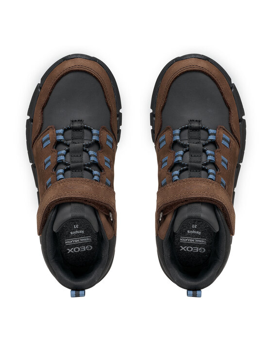 Geox Kotníková obuv Geox J Flexyper Boy B Abx J949XA 033FU C6238 S Tmavě hnědá