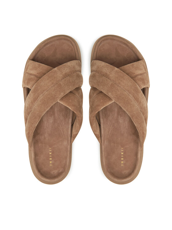 Inuikii Шльопанці Inuikii Suede Crossed 50102-500 Бежевий