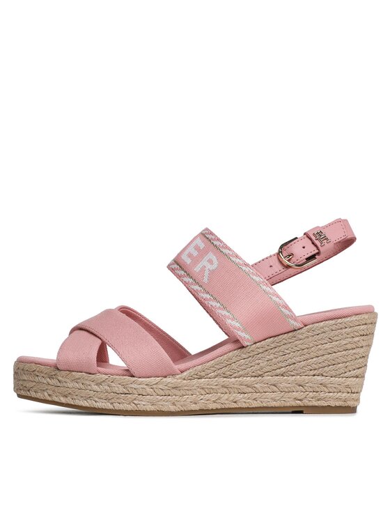 Tommy Hilfiger Espadrile Tommy Hilfiger Seasonal Webbing Mid Wedge FW0FW07091 Roza