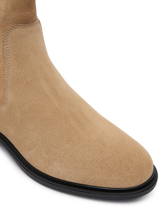 Tommy Hilfiger Chelsea Tommy Hilfiger Enamel Flag Suede Ankle Chelsea FW0FW09575 Beige