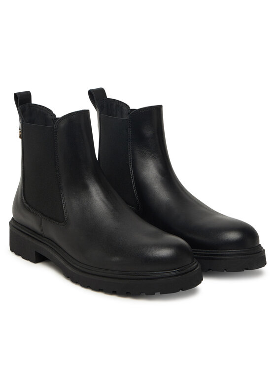 Tommy Hilfiger Gležnjarji Chelsea Tommy Hilfiger Cleated FW0FW08766 Črna
