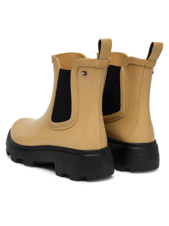 Tommy Hilfiger Gumijasti škornji Tommy Hilfiger Rubber Flag Cleated FW0FW08637 Rjava