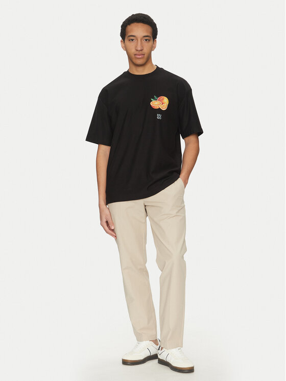 HUGO HUGO Футболка Dartiee 50537576 Чорний Oversize