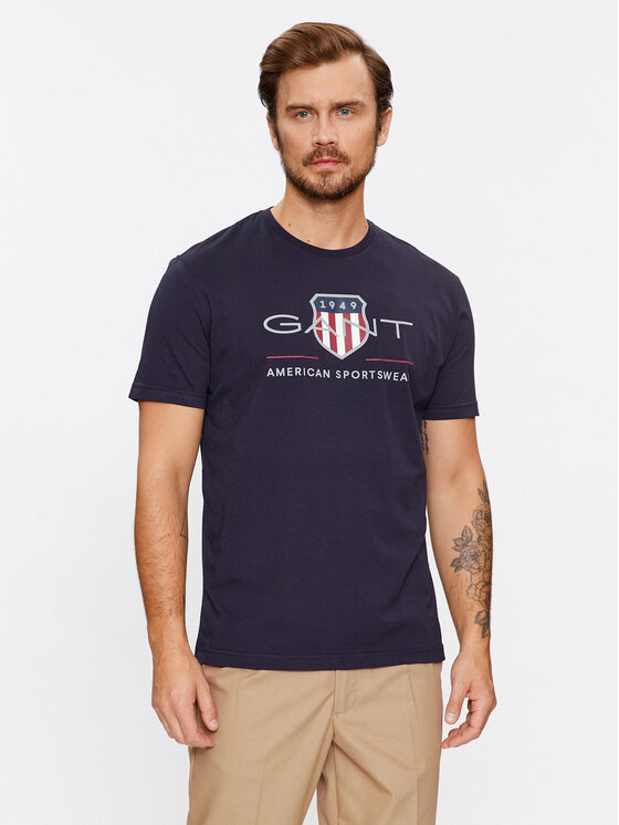 Gant Gant T-Shirt Reg Archive Shield Ss 2003199 Σκούρο μπλε Regular Fit