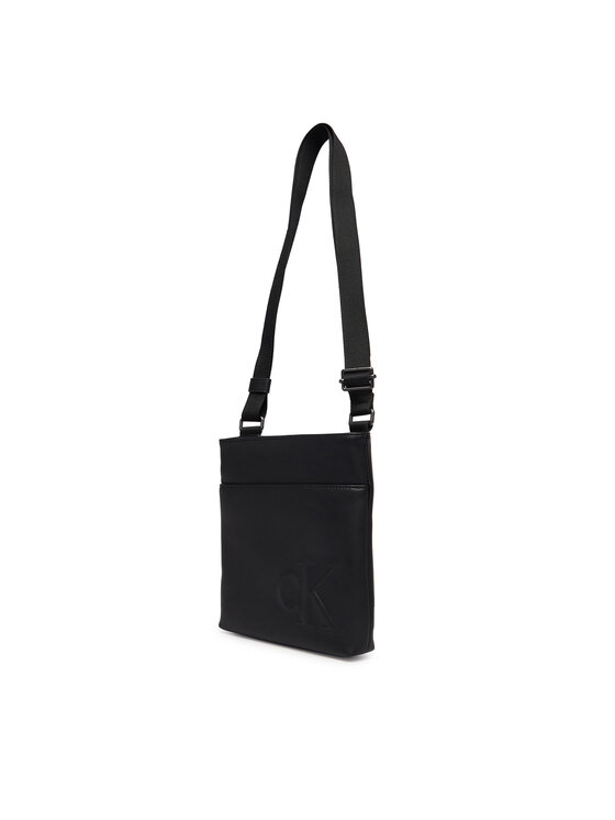 Calvin Klein Geantă crossover Calvin Klein Bold Ck Flatpack LV04D3344G Negru