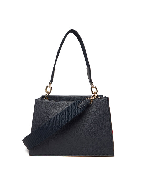 Tommy Hilfiger Τσάντα Tommy Hilfiger Th Her Med Satchel Corp AW0AW17830 Σκούρο μπλε