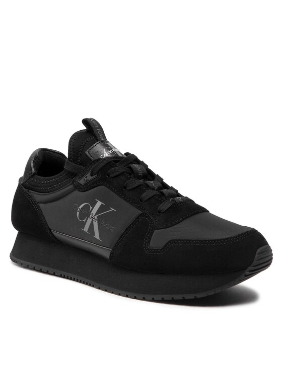 Calvin Klein Jeans Sneakers Calvin Klein Jeans Runner Sock Laceup Ny-Lth YM0YM00553 Negru