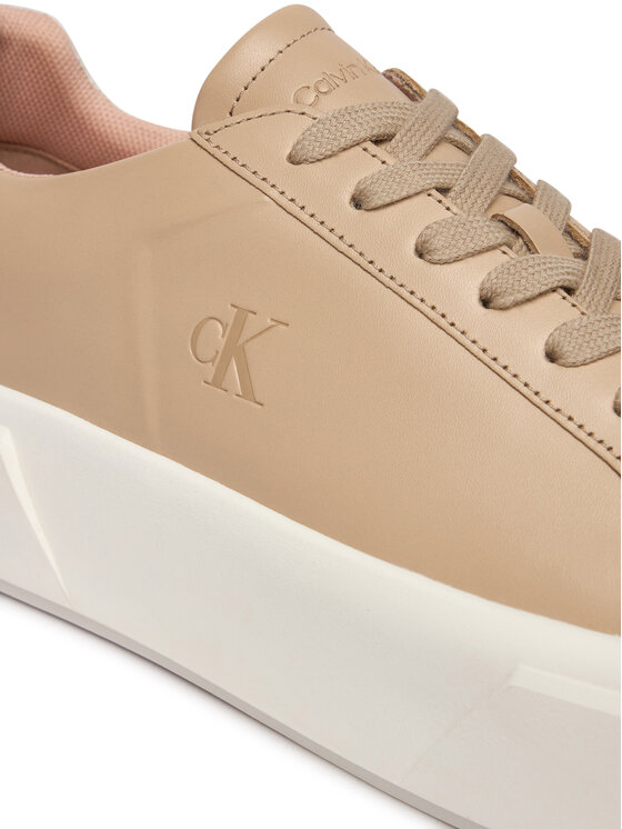 Calvin Klein Sneakers Calvin Klein Flatform Lace Up Lth YW0YW01928 Bej