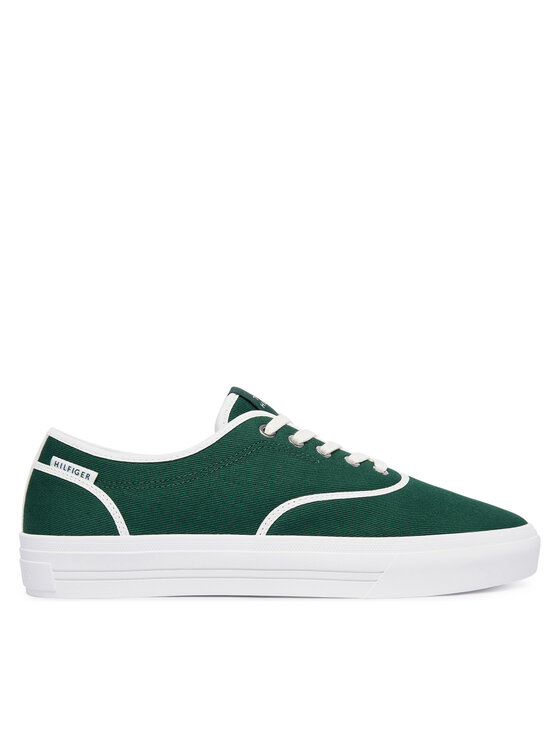 Tommy Hilfiger Tenisky Tommy Hilfiger Th Vulc Cup Long Lace Canvas FM0FM05874 Zelená