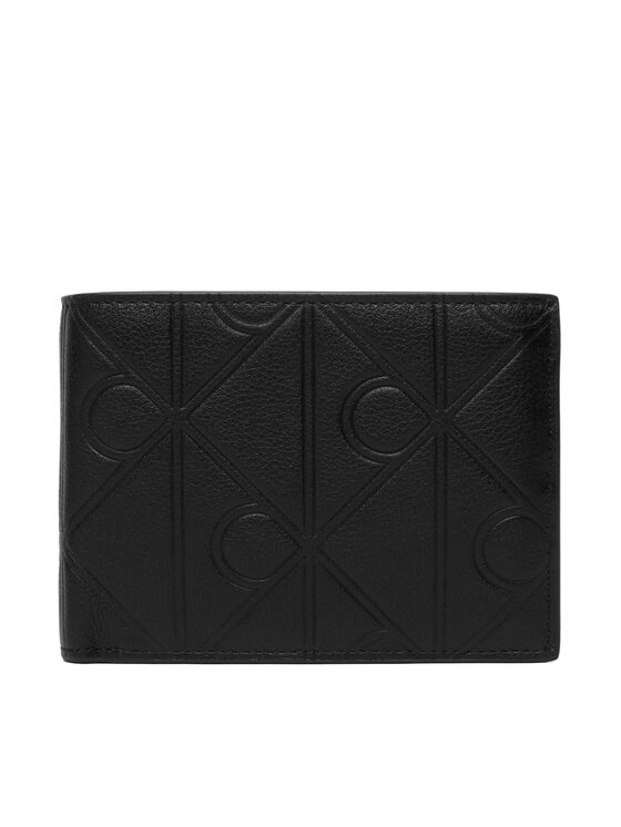 Calvin Klein Piniginė Calvin Klein Xl Emblem Aop Emboss Trifold LV04D1235G Juoda