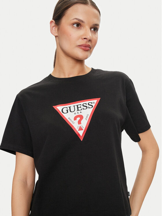 Guess Jeans Guess Jeans Футболка W4YI73 K8HM0 Чорний Regular Fit