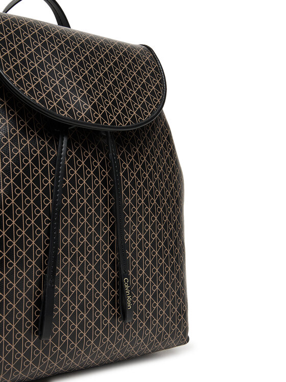Calvin Klein Mugursoma Calvin Klein Emblem Aop Flap Backpack LV04F3271G Melns