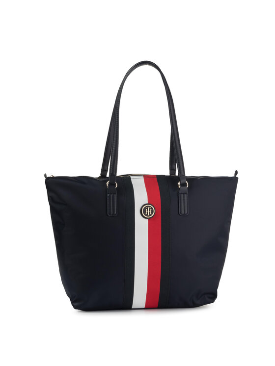 Tommy Hilfiger Soma Tommy Hilfiger Poppy Tote Corp AW0AW07390 Tumši zils