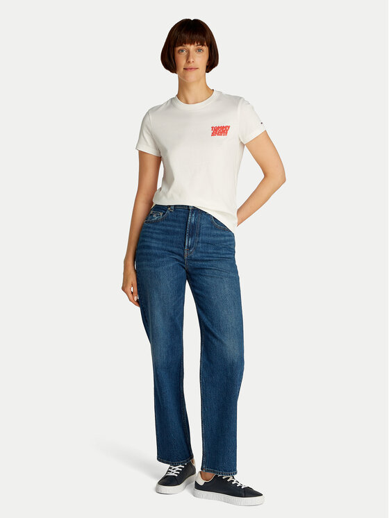 Tommy Jeans Tommy Jeans Marškinėliai Bubble DW0DW21338 Balta Regular Fit