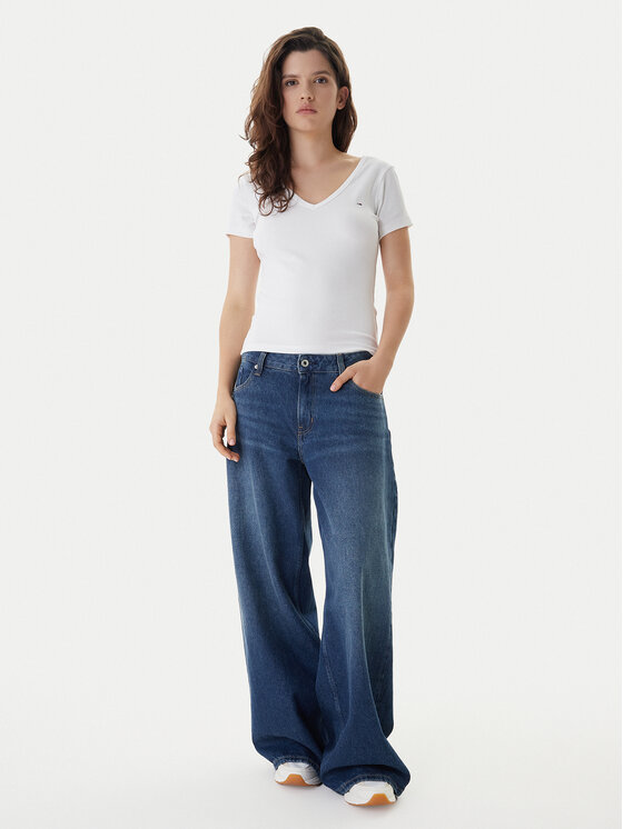 Tommy Jeans Tommy Jeans Marškinėliai Essential DW0DW17385 Balta Slim Fit