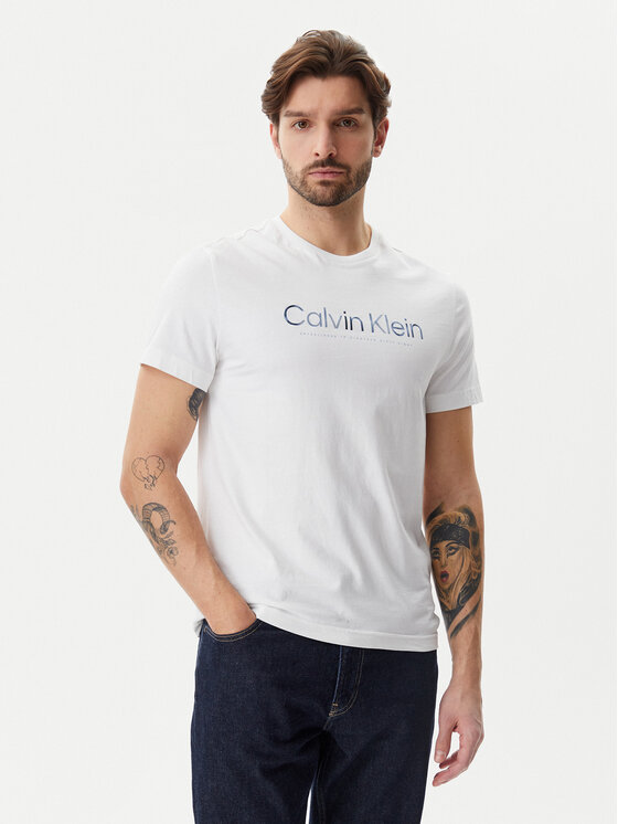Calvin Klein Calvin Klein Póló Satin Bonded Logo K10K114162 Fehér Regular Fit
