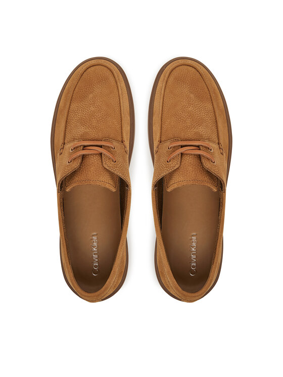 Calvin Klein Nizki čevlji Calvin Klein Hybrid Lace Up Boat Nu HM0HM01892 Rjava