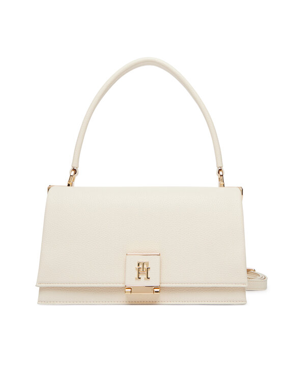 Tommy Hilfiger Torbica Tommy Hilfiger Th Monogram Pebble Grain Crossbody Bag AW0AW17216 Krem