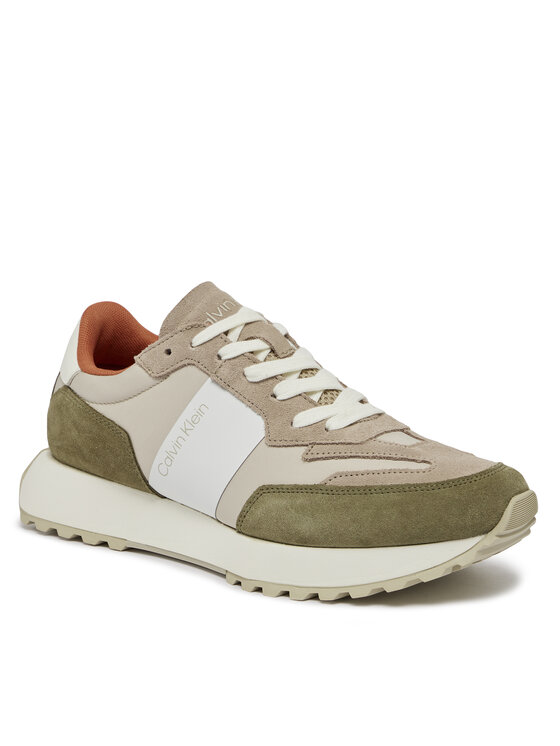 Calvin Klein Superge Calvin Klein Low Top Lace Up Mix HM0HM00497 Khaki