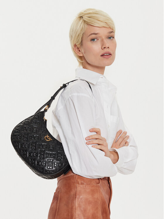 PINKO Kabelka PINKO Half Moon Mini Fl . AI 24-25 PLTT 102790 A1YB Černá