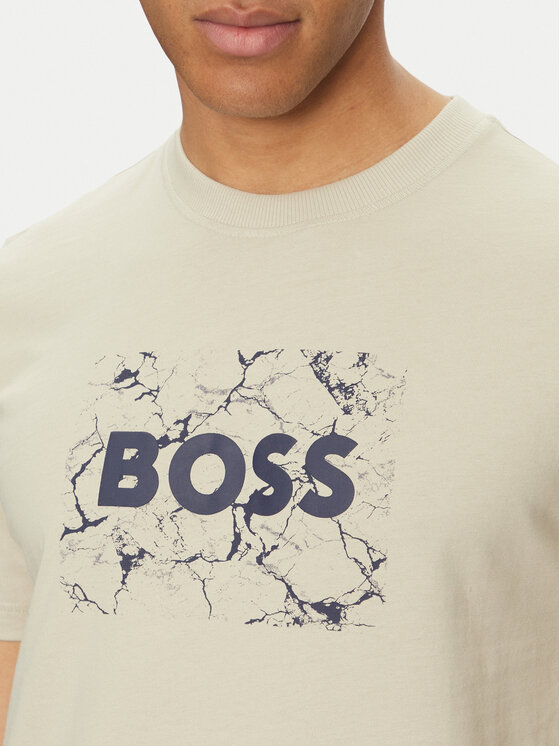 BOSS BOSS Футболка Logo Space 50539186 Бежевий Regular Fit