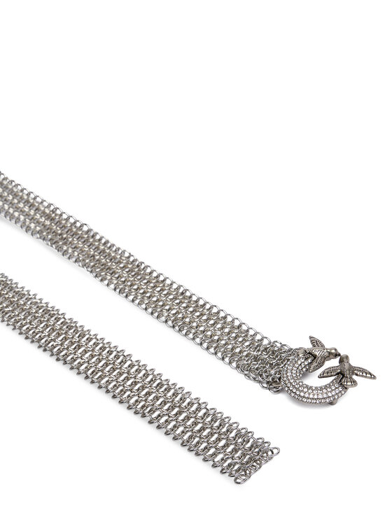 PINKO Жіночий ремінь PINKO Strass Buckle Belt H2 105878 A2X8 Срібний