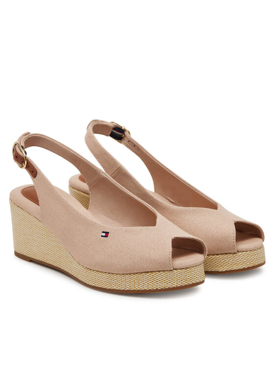 Tommy Hilfiger Espadrilles Tommy Hilfiger Flag Mid Wedge Espad Slingback FW0FW08595 Rózsaszín