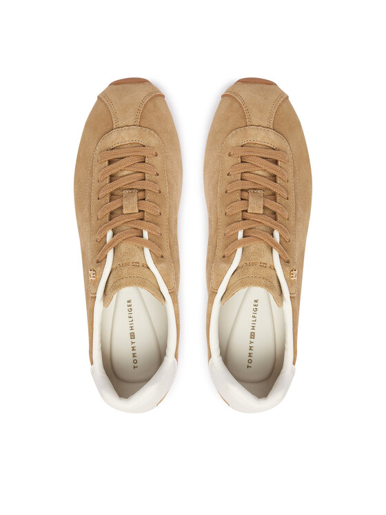 Tommy Hilfiger Superge Tommy Hilfiger Th Bella Low Runner Suede FW0FW09189 Bež