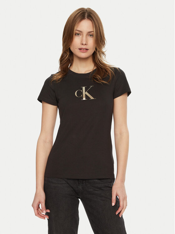 Calvin Klein Jeans Calvin Klein Jeans Marškinėliai Gradient J20J224982 Juoda Slim Fit