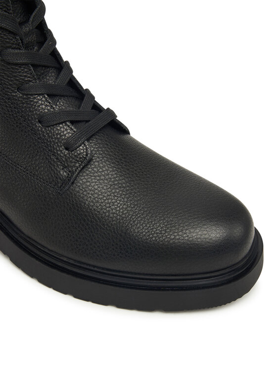 Calvin Klein Botines planos Calvin Klein Combat Ess Lace Up Zip Boot Lth YM0YM01373 Negro