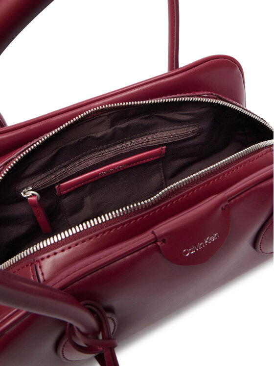 Calvin Klein Дамска чанта Calvin Klein Emblem Trio Shoulder Bag LV04F3369G Бордо