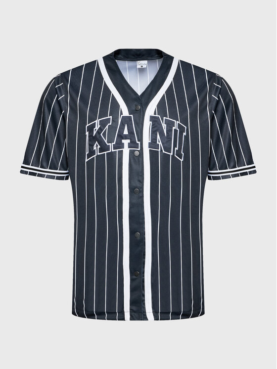 Karl Kani Karl Kani T-shirt Serif Pinstripe Baseball 6033360 Nero Relaxed Fit