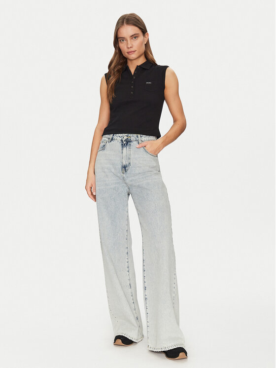 Guess Jeans Guess Jeans Поло W5GP24 KCYR1 Чорний Regular Fit