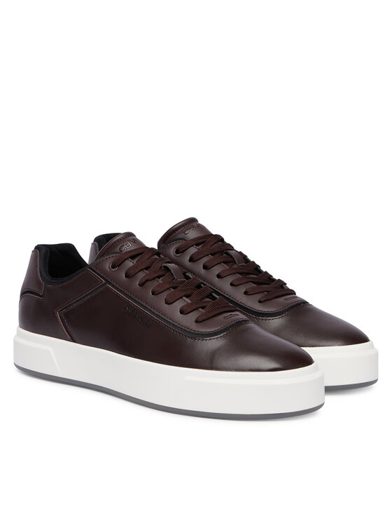 Calvin Klein Sneakersy Calvin Klein Basket Cups Oxf Lth-Neo HM0HM02204 Tmavě hnědá