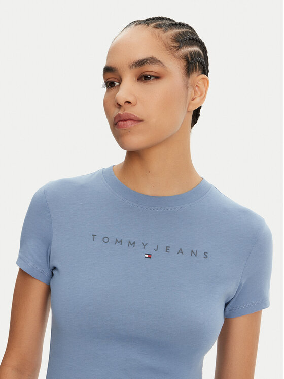 Tommy Jeans Tommy Jeans Marškinėliai Tonal Linear DW0DW20315 Mėlyna Slim Fit