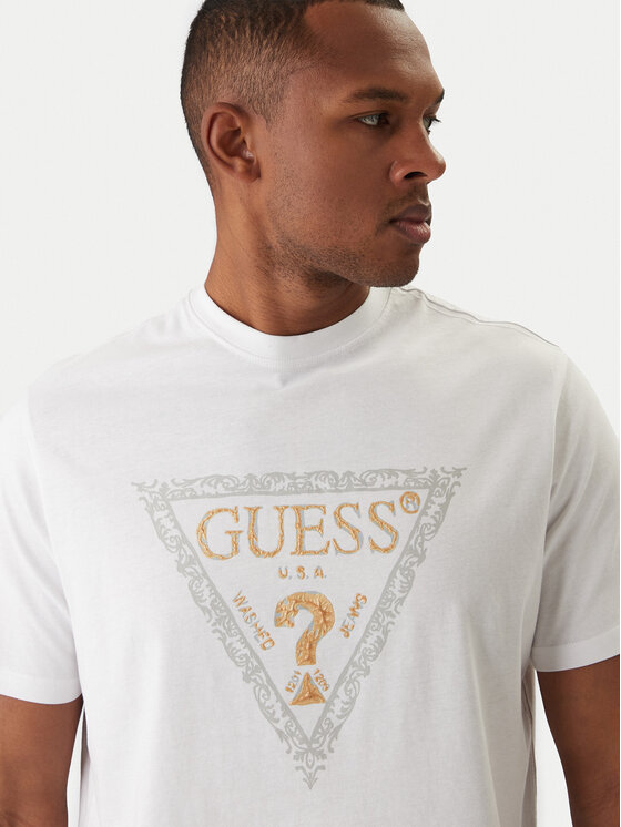 Guess Guess Marškinėliai M6RI15 I3Z14 Balta Regular Fit