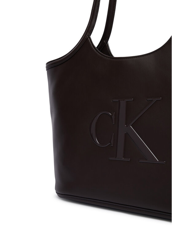Calvin Klein Geantă Calvin Klein Bold Ck Shopper LV04F3562G Maro închis