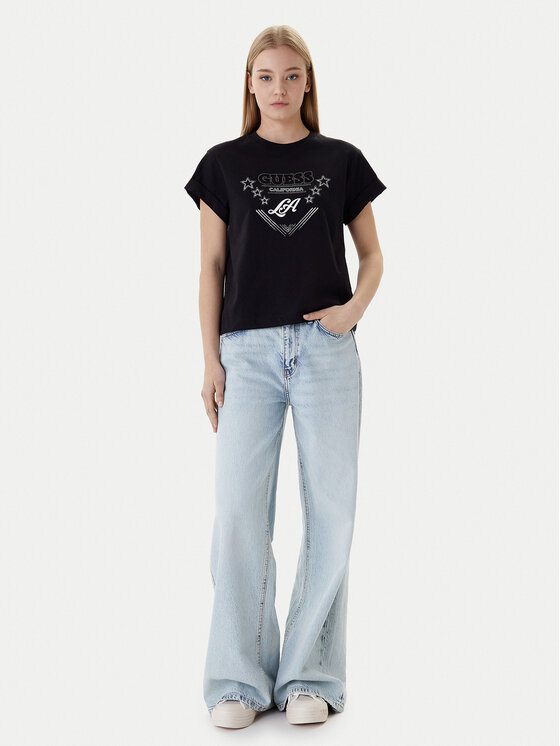 Guess Guess Футболка W6RI30 I3Z14 Чорний Regular Fit